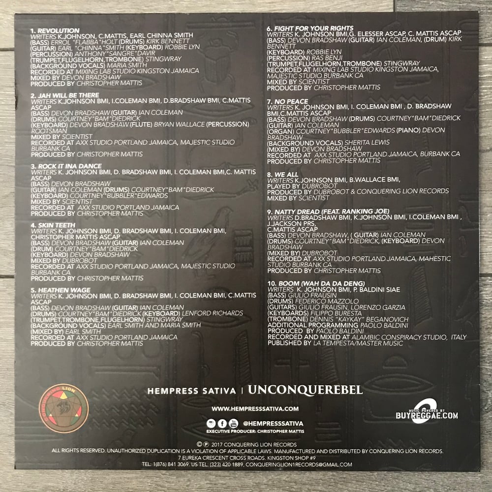 Image of Hempress Sativa - Unconquerebel Vinyl LP