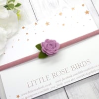 Image 1 of CHOOSE YOUR COLOUR - Small Rose Felt Headband or Clip - Choice of 52 Colours