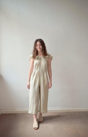 Image of LALU Linen Frilly Jumpsuit