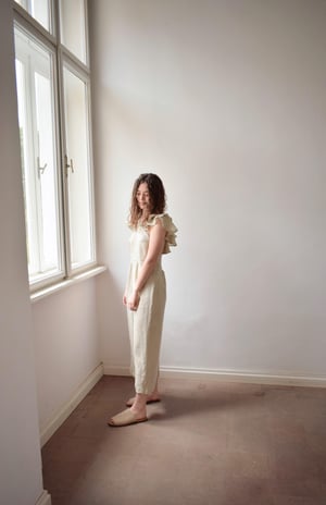 Image of LALU Linen Frilly Jumpsuit