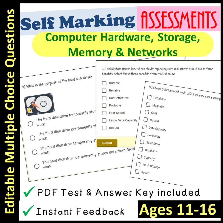 Image of Computer Hardware Technology Assessment | Self Marking (Ages 11-16) 