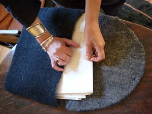 Image of Grey felt document or computer envelope.