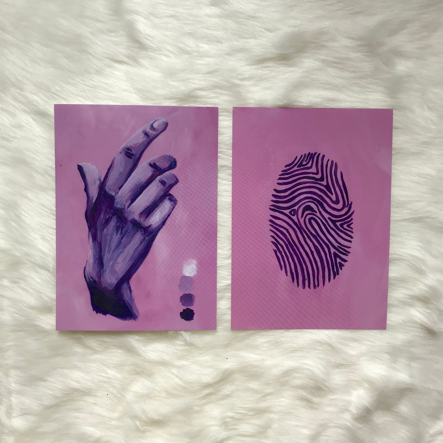 Image of Limited Edition Purple Hand Postcard Print 