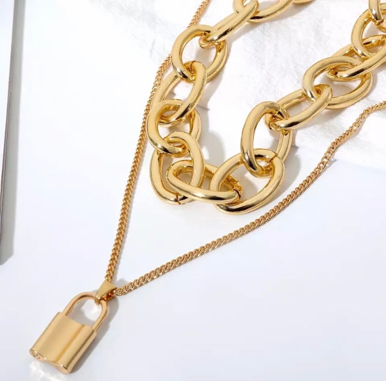 Image of Chunky Chain & Padlock Necklace