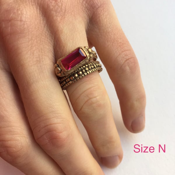 Image of CZ Ruby Ring