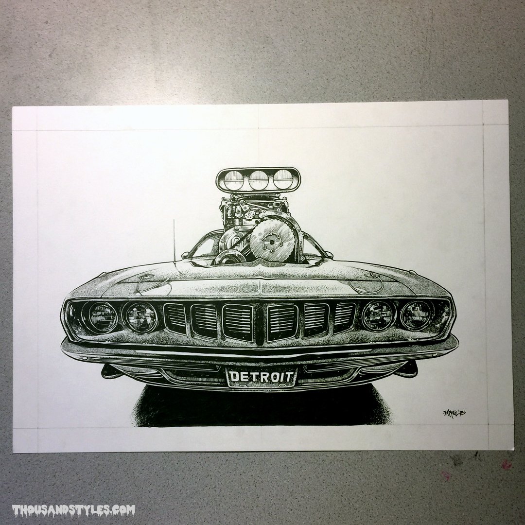 Hemi 'Cuda Original Artwork