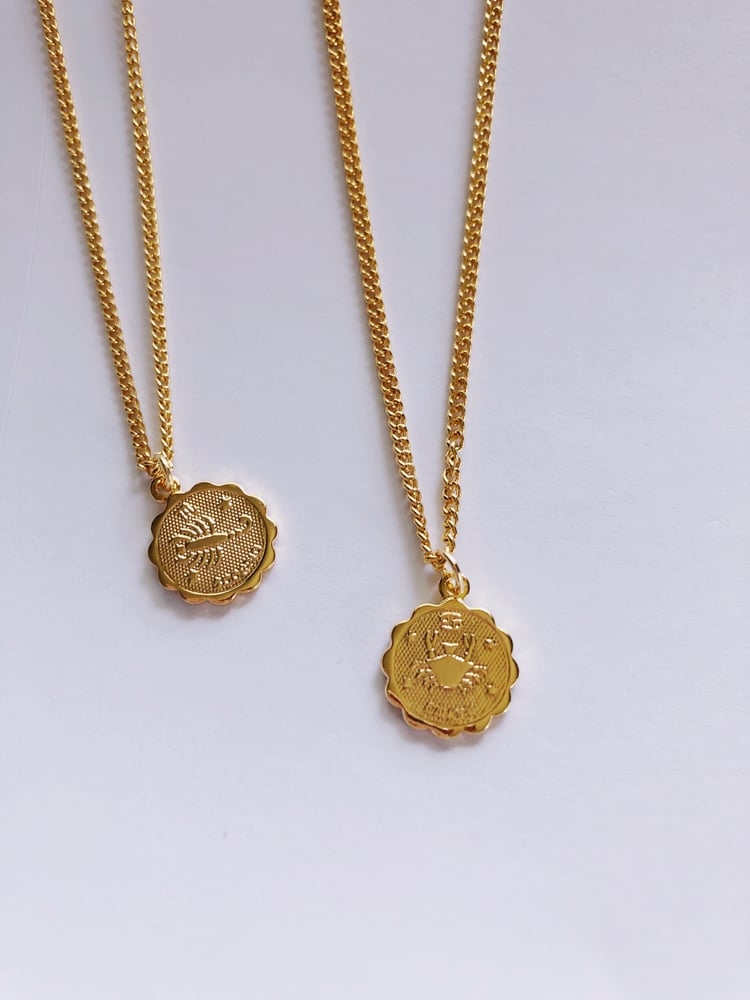 Image of MICRO 18K GOLD PLATED ZODIAC NECKLACE
