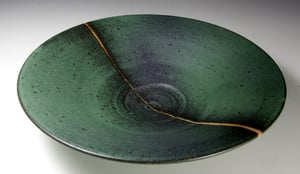 Green matt dish (e032)