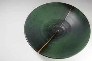 Green matt dish (e032)