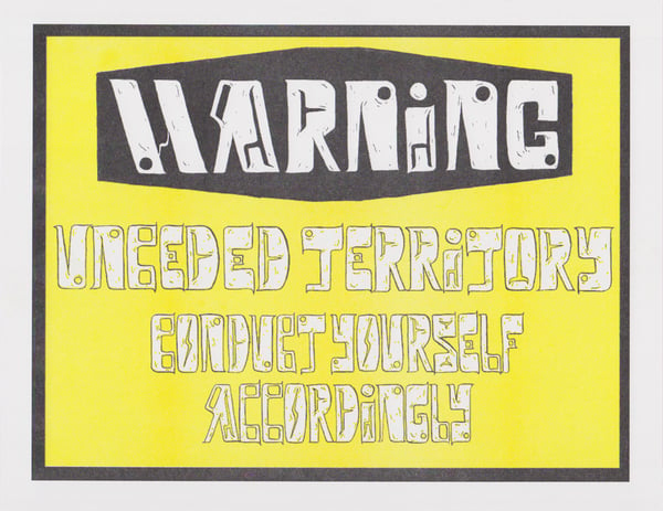 Image of Warning Sign Riso Print