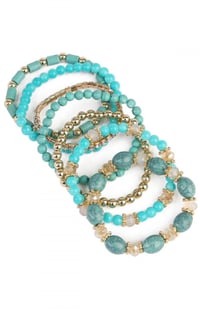 Image 2 of Turquoise Beaded Stackable Bracelets 