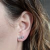 Large Double Star Studs, White