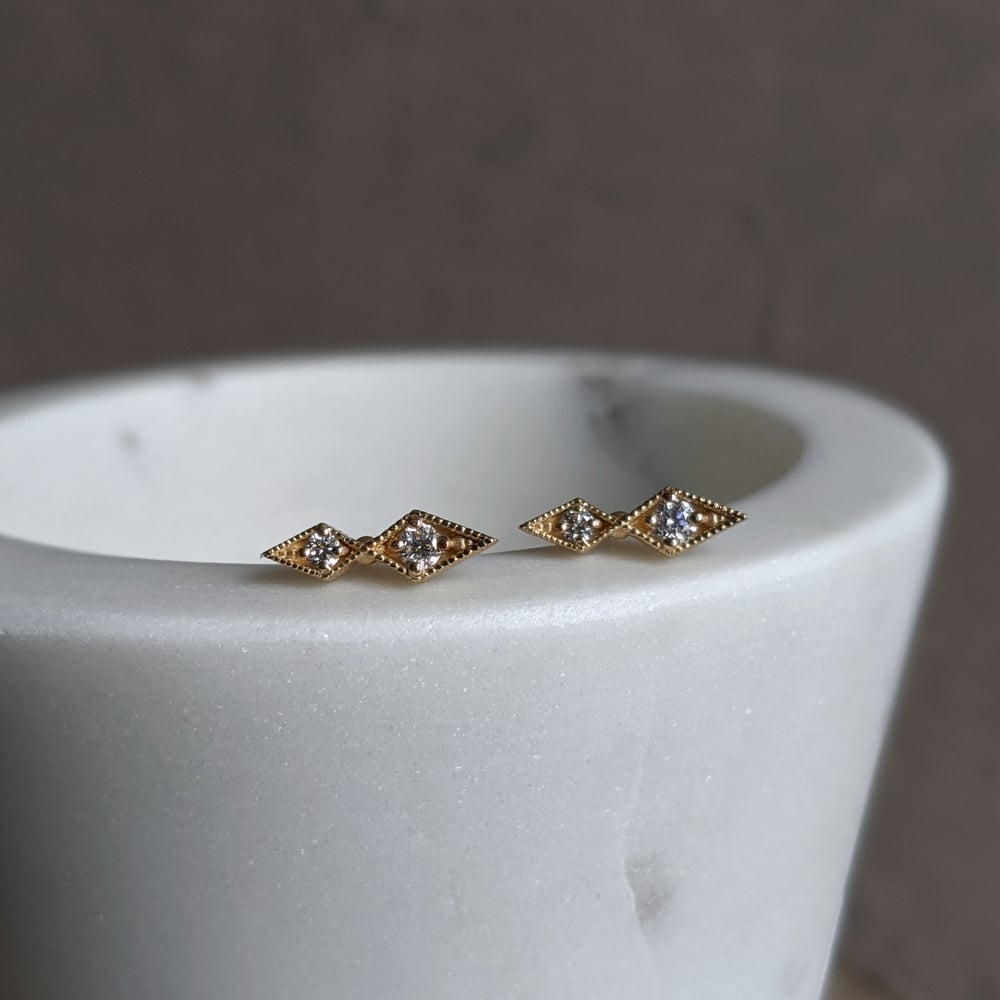Image of Large Double Star Studs, Yellow