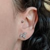 Large Triple Star Studs, White