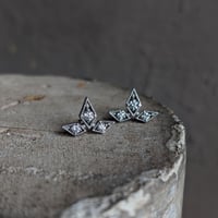 Image 1 of Large Triple Star Studs, White