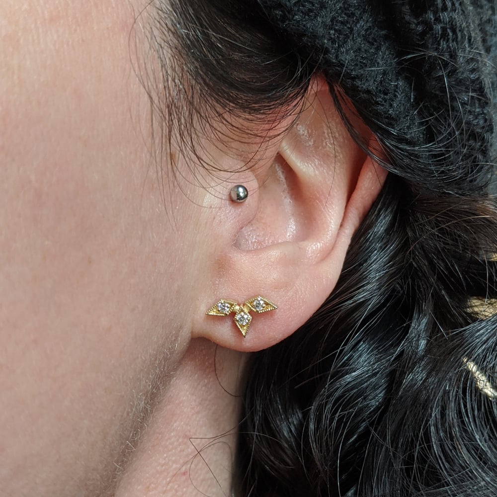 Image of Triple Star Studs, Yellow