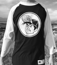 Image 3 of Unisex Stinkeye White/Black Baseball Tee