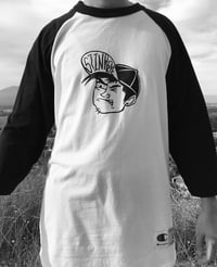 Image 3 of Unisex Stinkeye Black/White Baseball Tee
