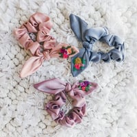 Image 1 of Rosette Satin Scrunchie 