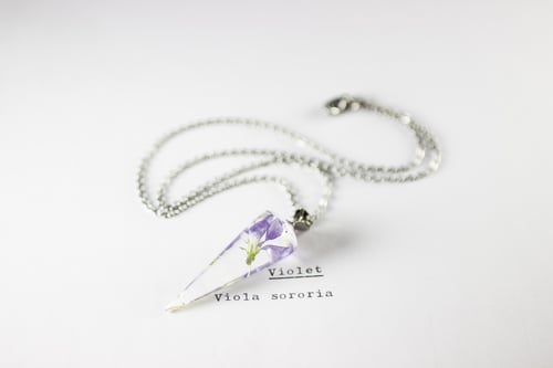 Image of Violet (Viola sororia) - Conical Pendant #1
