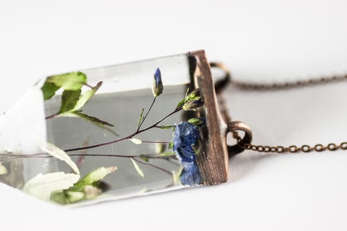 Image of Speedwell (Veronica peduncularis) - Small Copper Prism Necklace #5