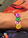 Image of Rainbow button flower bracelet