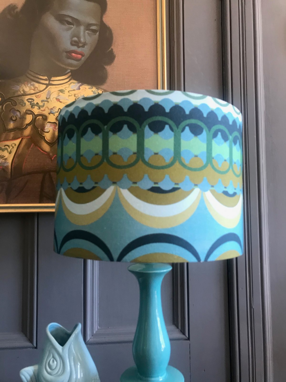 Image of Disc'O' Green/Blue Lampshade