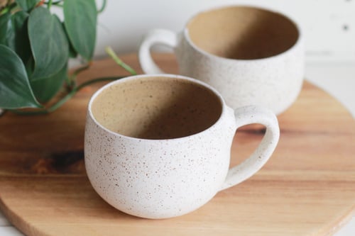 Image of White Speckled Cappiccino Mug