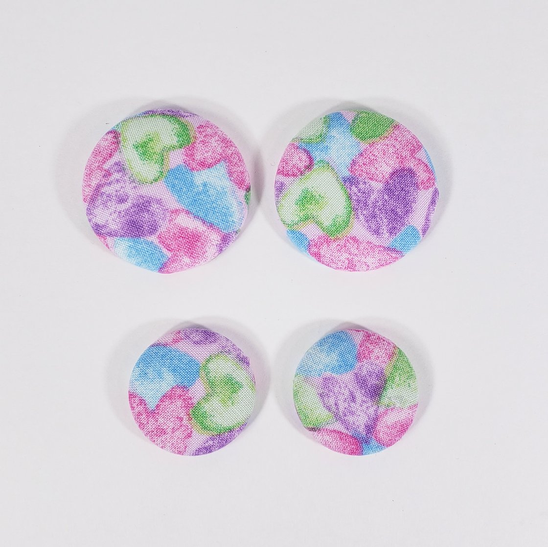 Image of Colorful Heart Button Earrings