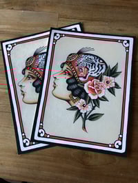 Image 2 of FINE ART PRINT• LADY WITH TIGER•
