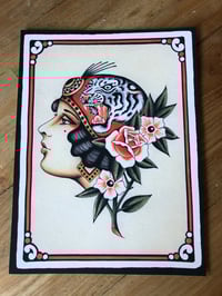 Image 1 of FINE ART PRINT• LADY WITH TIGER•