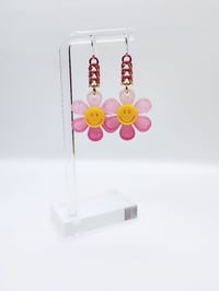 Pink Happy Flower Earrings