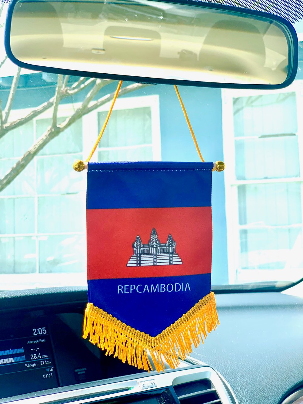 Image of Rear View Mirror REPCAMBODIA flag