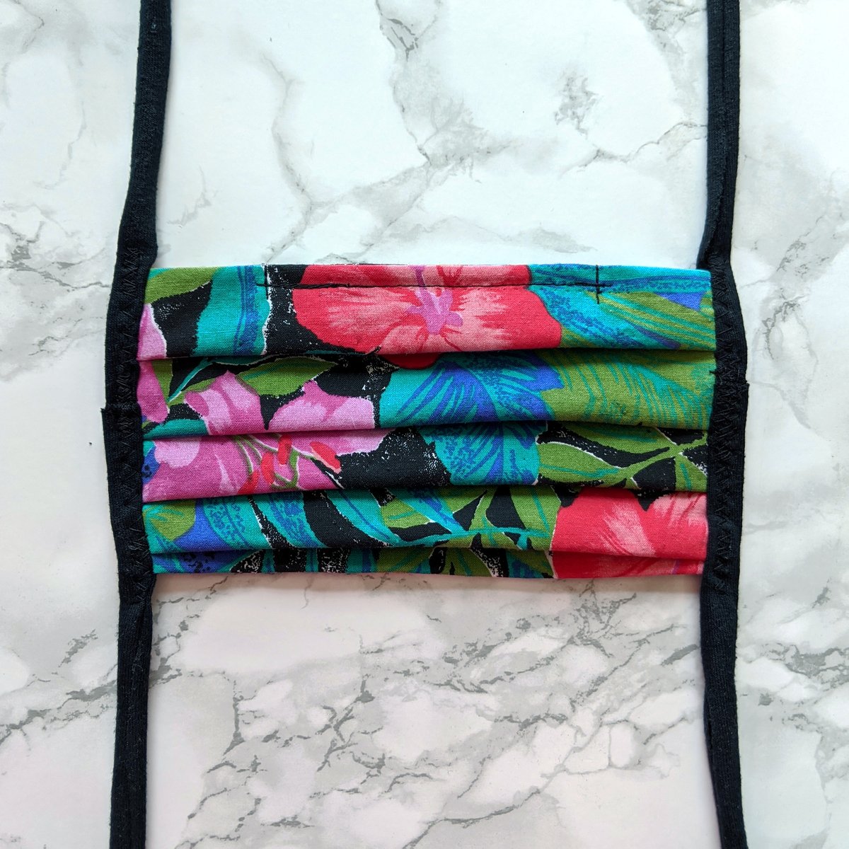 80s Floral Face Mask