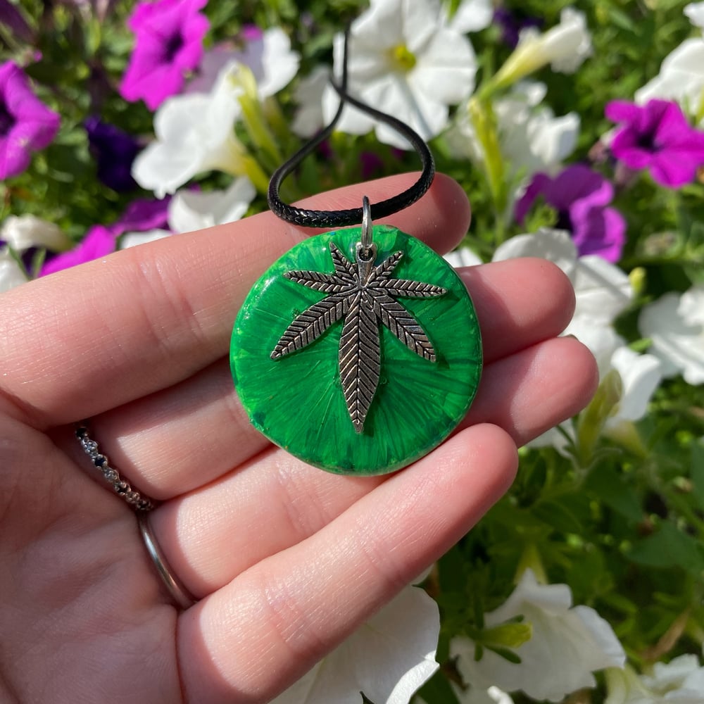 Image of green weed necklace