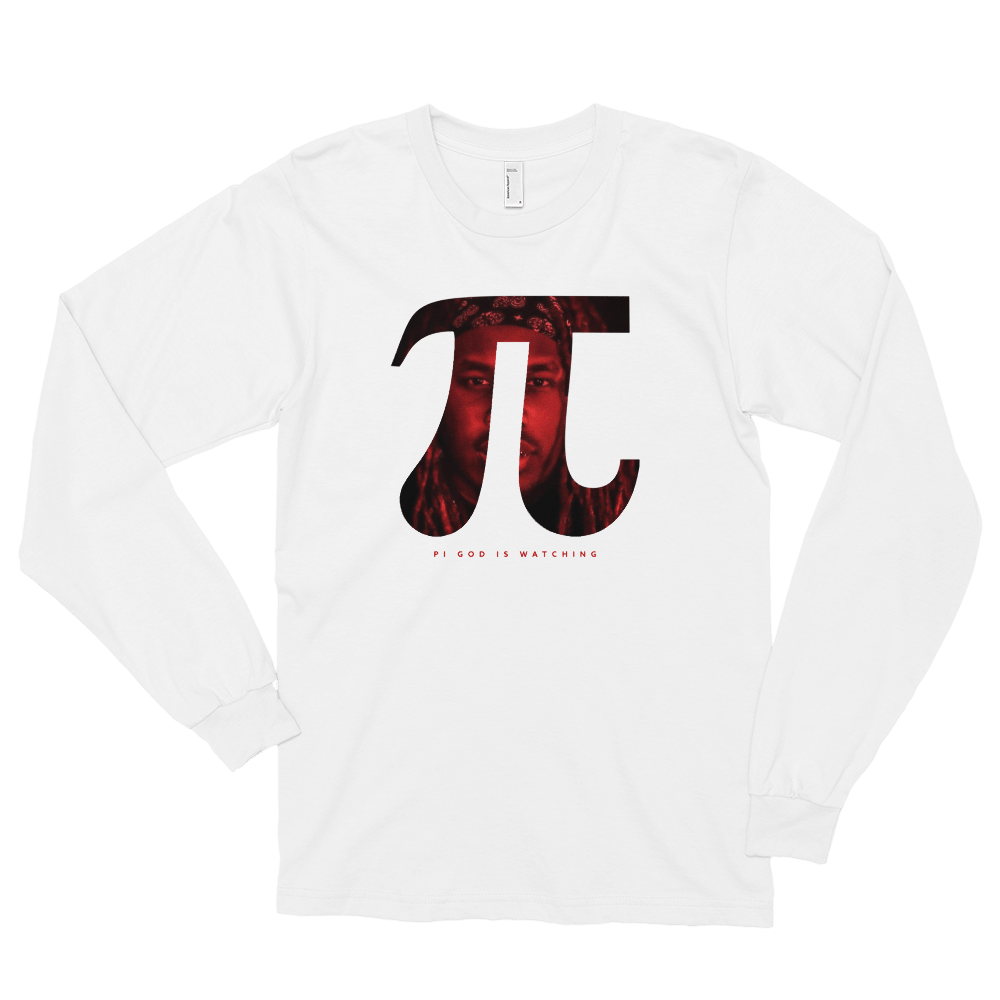 Image of Pi God is Watching Long Sleeve Tee - White