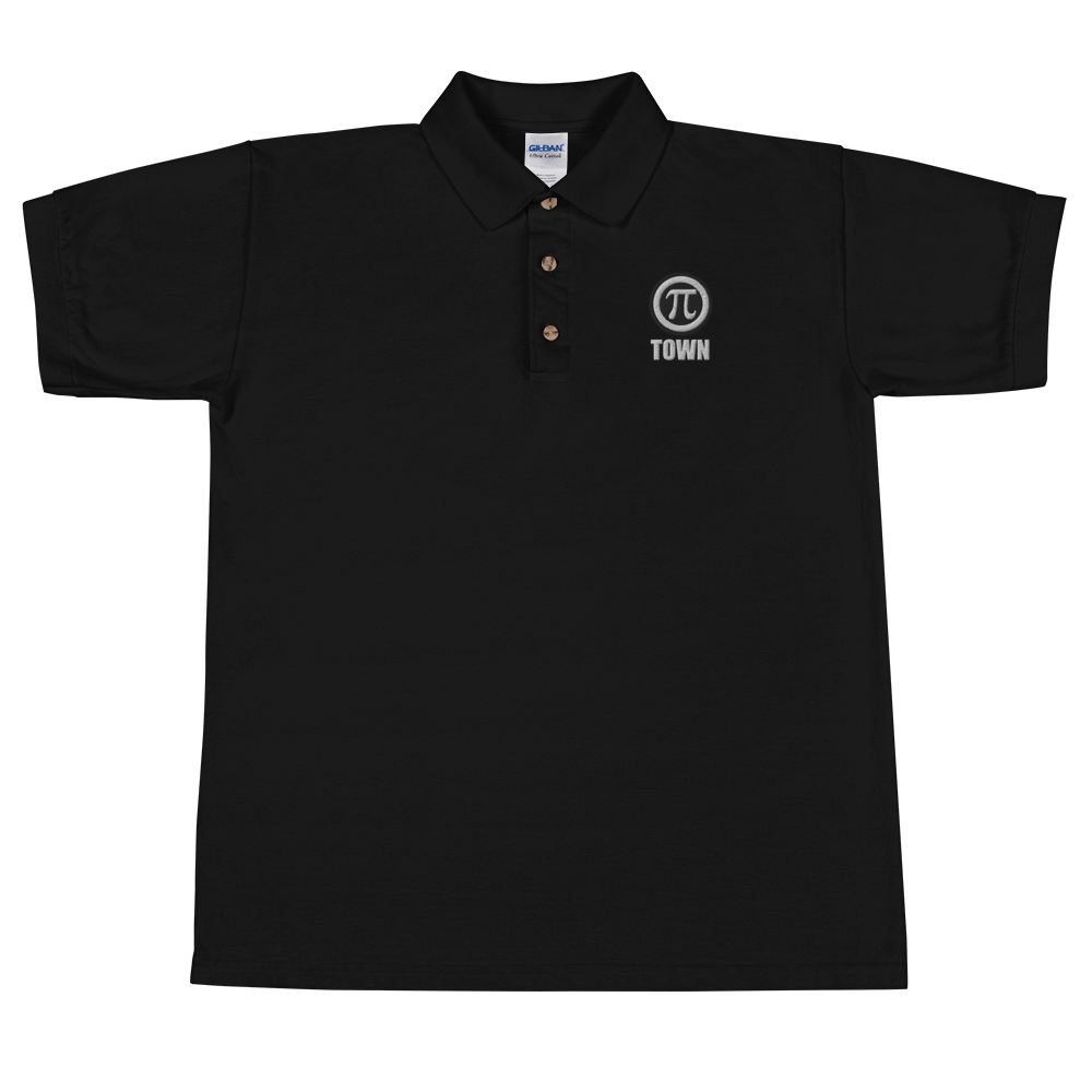 Image of Pi Town Alternate Logo Embroidered Polo Shirt - Black