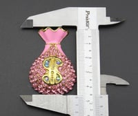 Image 2 of Pink Money Bag Brooch Pin