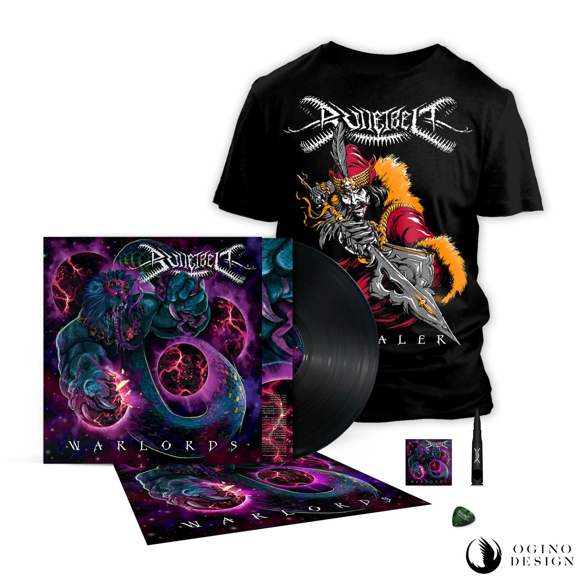 Image of Bulletbelt "Warlords" LP T-Shirt Bundle 