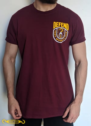 DEFEND Maroon 'Yellow Crest' Shirt