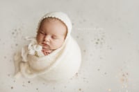 Image 4 of Picot Brim Bonnet + Wrap