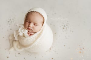 Image of Picot Brim Bonnet + Wrap