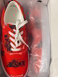 Image 1 of Women’s red lace-up canvas shoes
