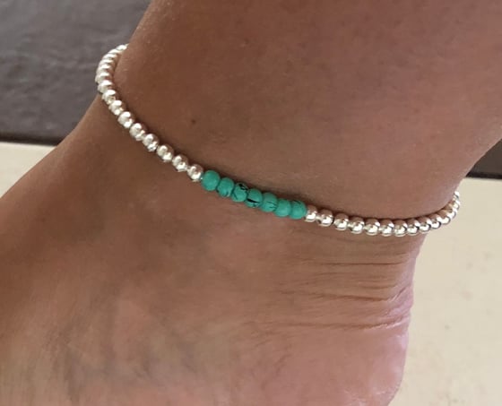 Image of Turquoise cluster anklet 