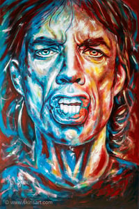 Mick Jagger by Jeff Williams (Premium Canvas Prints)