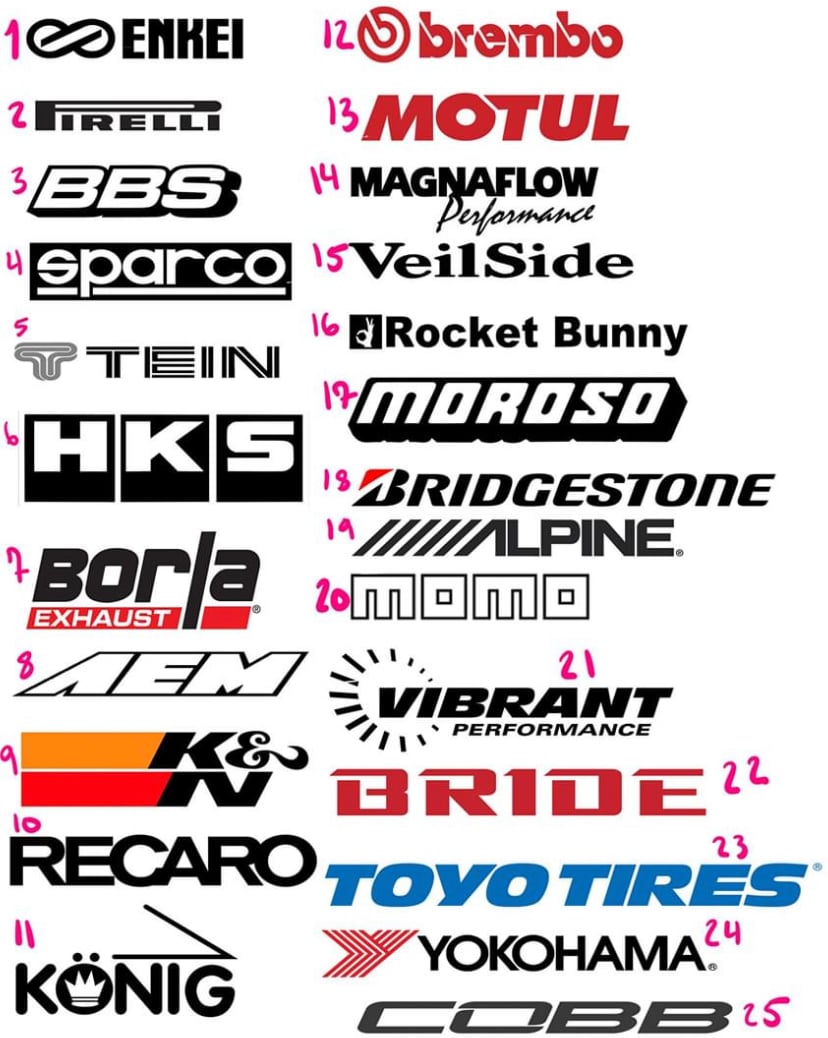 racing car logo stickers