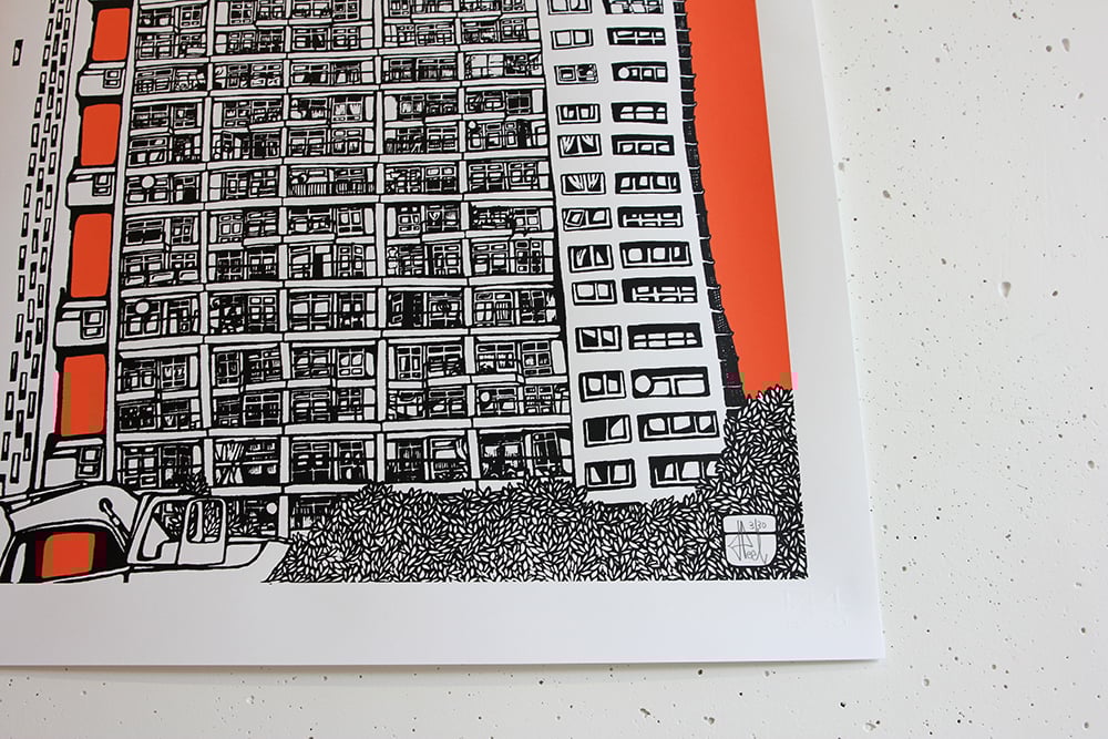 Image of Trellick Tower - Coral Pink