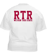 Image of White RTR We Run This State T-Shirt