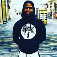 Image 4 of LOGO HOODIE BLACK AND MULTI GREY