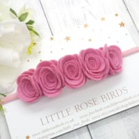 Image 1 of CHOOSE YOUR COLOUR - 5 Medium Rose Flower Crown - Choice of 52 Colours